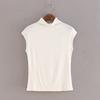Estilo Maillard Verão Novo Modal Meia-gola alta Elegante Combinando Emagrecimento Estilo Hong Kong Colete Sem Mangas Top Roupas Femininas