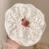 Elástico de Cabelo de Renda Estilo Coreano para Rabo de Cavalo, Scrunchie Grande, Elástico para Coque, Acessório de Cabelo de Luxo para Meninas