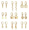 Conjunto creativo de 9 piezas de pendientes de botón estilo ins transfronterizo estrella de cinco puntas corazón serpiente mariposa rosa tendencia simple
