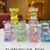 Novo Chaveiro de Urso com Gravata Borboleta Colorida, Ornamento de Urso Galvanizado, Decoração de Carro Fofa Famosa na Internet, Pingente de Boneca para Mochila