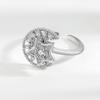 Anillo Giratorio de Luna y Estrella para la Ansiedad Personalidad de Mujer Todo Fósforo Apertura Anillo Ajustable Anillo Resistente a la Descompresión Estilo Nuevo