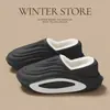Chinelos de Algodão Impermeáveis para Homens, Sapatos de Algodão Femininos Quentes para Inverno em Casa, Antiderrapantes, com Solado Grosso, Forrados com Lã, Uso Externo Masculino