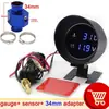 Medidor Redondo LED Modificado para Coche 10MM Medidor de Temperatura de Agua para Coche Medidor Digital Redondo de Temperatura del Agua Medidor LED