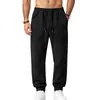 A nova coleção outono/inverno da Amazon para a Europa e os EUA: calças de moletom esportivas masculinas em camurça, cor sólida, cintura elástica, calças compridas casuais