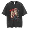 Transfronteriza Lavable230g Camiseta Lavable de Anime Estampado Retro Múltiples Patrones Venta Directa de Fábrica