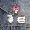 Broche de dibujos animados de copywriting emocional en español, corazón, sillón de gato, pin con forma de perro, insignia decorativa de dibujos animados de personalidad
