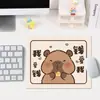 Mousepad de tecido Capivara Jiaji para uso no escritório, Mini tapete de mesa capivara estilo Zen, Tapete antiderrapante de mesa para teclado de computador