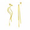 Brincos Longos de Prata com Corrente Destacável e Dois Pingentes Agulha S925 Estilo Frio Design de Nicho Luxo Leve Feminino