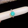 Anillo redondo de flor de circón, anillo de estilo dulce de verano dopamina, joyería de diseño nicho