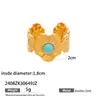 Anillo de Acero Inoxidable Taina Europeo y Americano Acero de Titanio No se Desvanece Turquesa Azul Incrustado Anillo Nicho Gama Alta Venta Caliente Transfronteriza