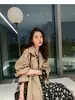 Gabardina para mujer 2026 primavera/otoño, abrigo de longitud media para mujeres petite, estilo británico, abrigo elegante, estilo británico