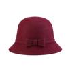 Sombrero de fieltro para mujer, otoño e invierno 2020, nuevo gorro de lavabo de lana pura con lazo, fabricantes de una generación de cabello.