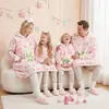 Roupão de Lã de Cordeiro Flanela Amazon Outono Inverno Pijamas Quentes Tamanho Plus Adulto Crianças Roupa de Casa Pai-Filho