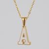 Collar de acero inoxidable con 26 letras en inglés, cadena de clavícula de acero de titanio dorado, estilo europeo y americano, para mujer, venta al por mayor transfronteriza