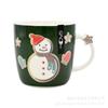 Caneca Cerâmica de Natal Personalizada com Alça de Estrela Padrão Papai Noel Boneco de Neve Homem de Gengibre Casual Bar Café
