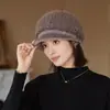 Sombrero de Madre para Otoño e Invierno, Sombrero de Lana de Conejo Cálido de Punto para Mujer, Sombrero Grueso de Abuela para Personas de Mediana Edad y Mayores, Invierno