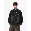 Nueva Chaqueta de Mezclilla Desestructurada Personalizada Lavada Vintage para Hombre Otoño/Invierno 2026, Abrigo de Mezclilla de Cuello Alto Diagonal de Nicho, de Moda
