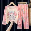 Pijama Infantil Primavera y Otoño Conjunto de Manga Larga Niños y Niñas Estampado de Dibujos Animados Lindo Ropa de Casa Casual Venta al por Mayor
