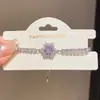Pulsera con Colgante de Flor Redonda de Zirconia Moda Lujo Ligero Exquisita Versátil Nicho Joyería de Mano de Gama Alta Mujeres