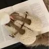 Sapatos de pele estilosos e versáteis estilo fada para mulheres, vestuário externo 2026 inverno novo, sapatos Mary Jane macios com sola plana e forro de pelúcia