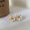 Pendientes de Zirconia con Flor de Rosa y Esmalte Goteado Retro Francés Azul Neblina Repujado 2026 para Mujer, Pendientes de Lujo Ligero de Gama Alta