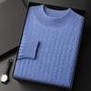 Suéter de cashmere moderno de pai suéter masculino espessado outono e inverno nova camisa de base de manga comprida suéter jacquard para usar por cima