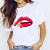 Camiseta de manga corta para mujer 2023, ropa informal con estampado de estudiante, camisa de manga corta para mujer, cuello redondo