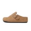 Zapatos Birkenstock Rojos de Suela Gruesa para Mujer 2025 Nuevo Estilo Zapatos Perezosos Slip-On Zapatillas de Media Puntera Baotou para Mujer Verano para Exterior