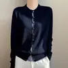 Suéter de Punto Fino de Lana de Manga Larga Falso Dos Piezas con Sentido del Diseño Otoño/Invierno Francés para Mujer Cuello Redondo Capa Base Ropa Interior de Manga Larga