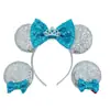 Diadema de Mickey Ola Roja Diadema con Lazo de Lentejuelas Accesorios para el Cabello Dibujos Animados Mickey Mouse Minnie Diadema para Niña Dulce