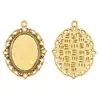 Joyería de Aleación Popular de Venta Cruzada, Colgante Base Ovalada de Piedra del Tiempo, Accesorio DIY con Diámetro Interior 18*25mm