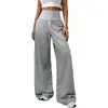 Pantalones casuales sueltos de pierna ancha para mujer, de Amazon europeo y americano transfronterizo, pantalones de chándal de cintura alta con cordón, pantalones largos rectos de pierna ancha para mujer