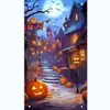 Tapiz de Fondo de Halloween Transfronterizo Hecho a Medida para Decoración de Ambiente de Fiesta de Festival al Aire Libre Banner de Tela Colgante 3X5