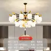 Araña de estilo chino nuevo para villa, de cobre macizo y madera maciza, luz principal para la sala de estar, de alta gama y elegante, adecuada para iluminación de vestíbulos de doble altura y techos altos