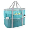Bolsa de Praia de Malha Grande Capacidade Amazon com Zíper Férias na Costa Ombro Portátil Armazenamento de Brinquedos Bolsa Vazada