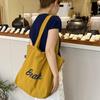 Bolso de Hombro con Letras Impresas de Nicho Ins de Corea del Sur Bolso Tote de Moda Versátil con Cierre de Cordón Gran Capacidad Bolso de Viaje para Estudiantes