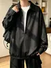 Camisa de estilo americano de dos piezas falsas de manga larga para hombre, nueva tendencia de otoño, chaqueta de camisa holgada