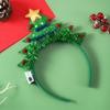 Faixa de cabeça de Natal transfronteiriça faixa de cabeça de bengala doce iluminada acessórios de cabelo de árvore de Natal com luzes chifres de rena adorno de cabeça com glitter adereços de performance
