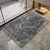 Alfombra de Piso para Sala de Estar Estilo Retro de Lujo Ligero, Alfombra Antideslizante Impermeable y a Prueba de Aceite para Cocina, Alfombra Suave para Mesita de Noche de Dormitorio