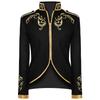 Casaco Curto Bordado com Borda Dourada Estilo Corte Masculino Transfronteiriço da Amazon Jaqueta de Cavaleiro Príncipe para Halloween Fantasia de Performance Cosplay