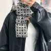 Cachecol de Tricô com Padrão de Diamante Estilo Coreano para Mulheres 2025 Novo Inverno Lã Moda Versátil Aconchegante Aquece Cachecol Atacado
