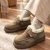 Zapatillas de algodón estilo Birkenstock de suela gruesa, retro y a la moda, para mujer, nueva colección otoño/invierno 2026, versátiles, forradas de felpa para abrigar, diseño fácil de poner con puntera cerrada