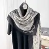 Novo Lenço Estampado Retro Francês de Seda Sintética da Jm para Mulheres, Moderno e Versátil, Adequado para Passeios de Primavera e Verão, Xale de Proteção Solar, Lenço de Seda