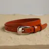Cinturón de Piel Genuina para Mujer con Textura de Alta Calidad, Diseño Elegante y Sencillo, Cinturón de Moda para Mujer, Versátil para el Trabajo, Cinturón de Piel de Vacuno para Mujer