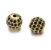 Estilo de Personalidade Criativo e Versátil Cobre Incrustado Zircônia Bola Redonda de 6mm Pulseira de Contas Feita à Mão de Quatro Cores Acessórios de Contas Soltas Atacado