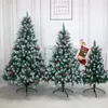 Comercio exterior transfronterizo Árbol de Navidad artificial de PVC con frutos blancos y rojos, nuevo árbol nevado
