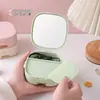 Espejo de Belleza, Espejo de Maquillaje, Caja de Almacenamiento de Joyería Tipo Cajón Multicapa, Espejo de Maquillaje, Espejo Plegable de Belleza Portátil