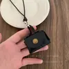 Porta-moedas de Couro Fofo Retrô Colar com Gargantilha Capa de Fone de Ouvido Feminina Bolsa de Cosméticos Corda de Couro Corrente Longa para Suéter Acessórios