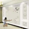 Pared de Video para Sala de Estar Estilo Chino Nuevo Fondo de TV Papel Tapiz Mural Modelo Nuevo 2026 Pared de TV Autoadhesiva Pared de Ingeniería 8D