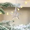 Decoração de pingente de floco de neve acrílico transparente de cinco estrelas para árvore de Natal, gelo, pingente de gelo - Novo Natal transfronteiriço